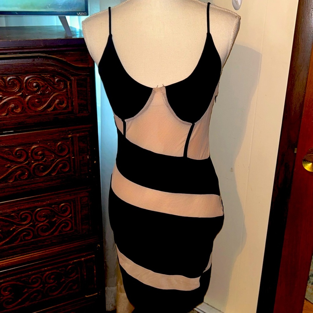 SHEIN black and sheer, swirl pattern dress. Size medium.